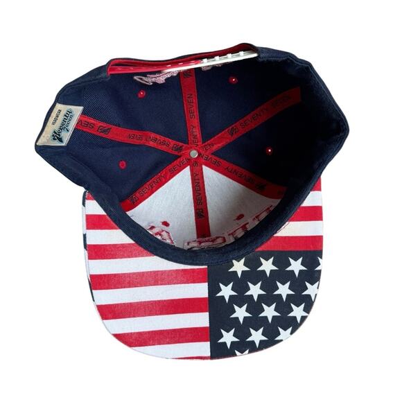 Seventy 7even Y2K era USA snapback hat red white blue - Picture 5 of 5